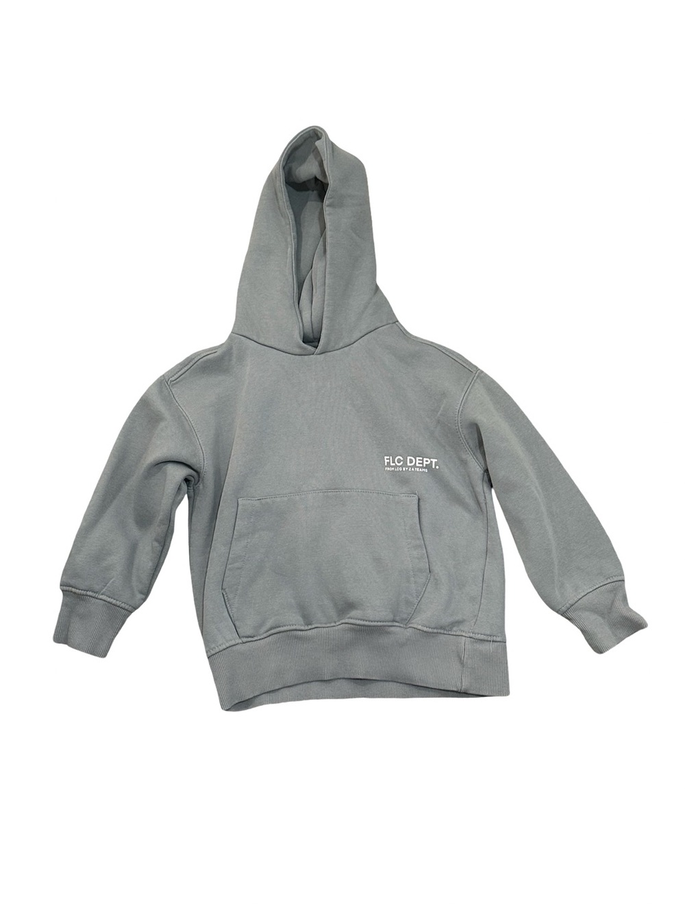 EUC Zara Boys 6/7 Blueish Gray Hooded Pullover Sweatshirt